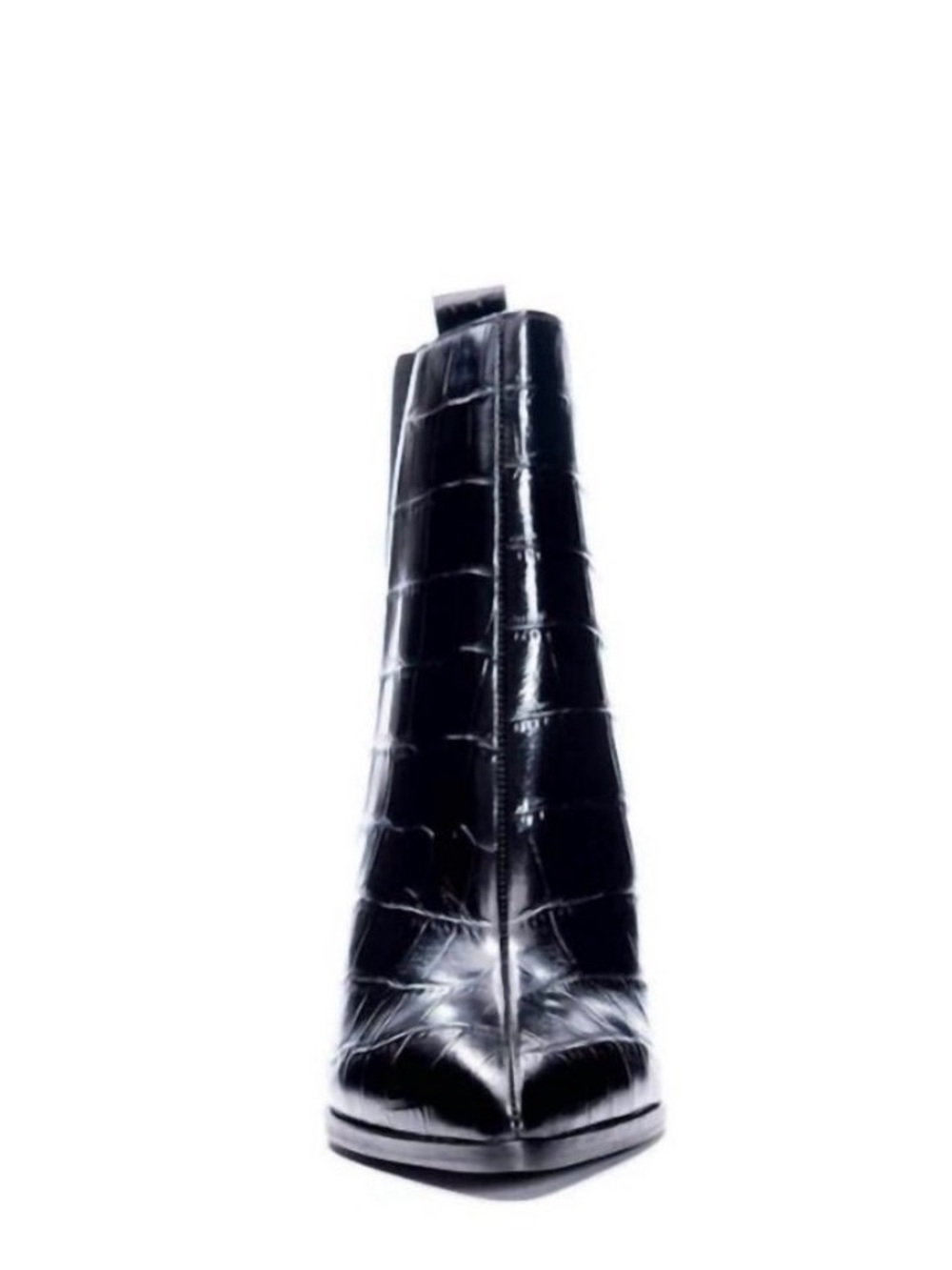 42 Gold Black Croc Embossed Chelsea Ankle Boots Pointed Toe Stiletto Heel 11 - Picture 9 of 13